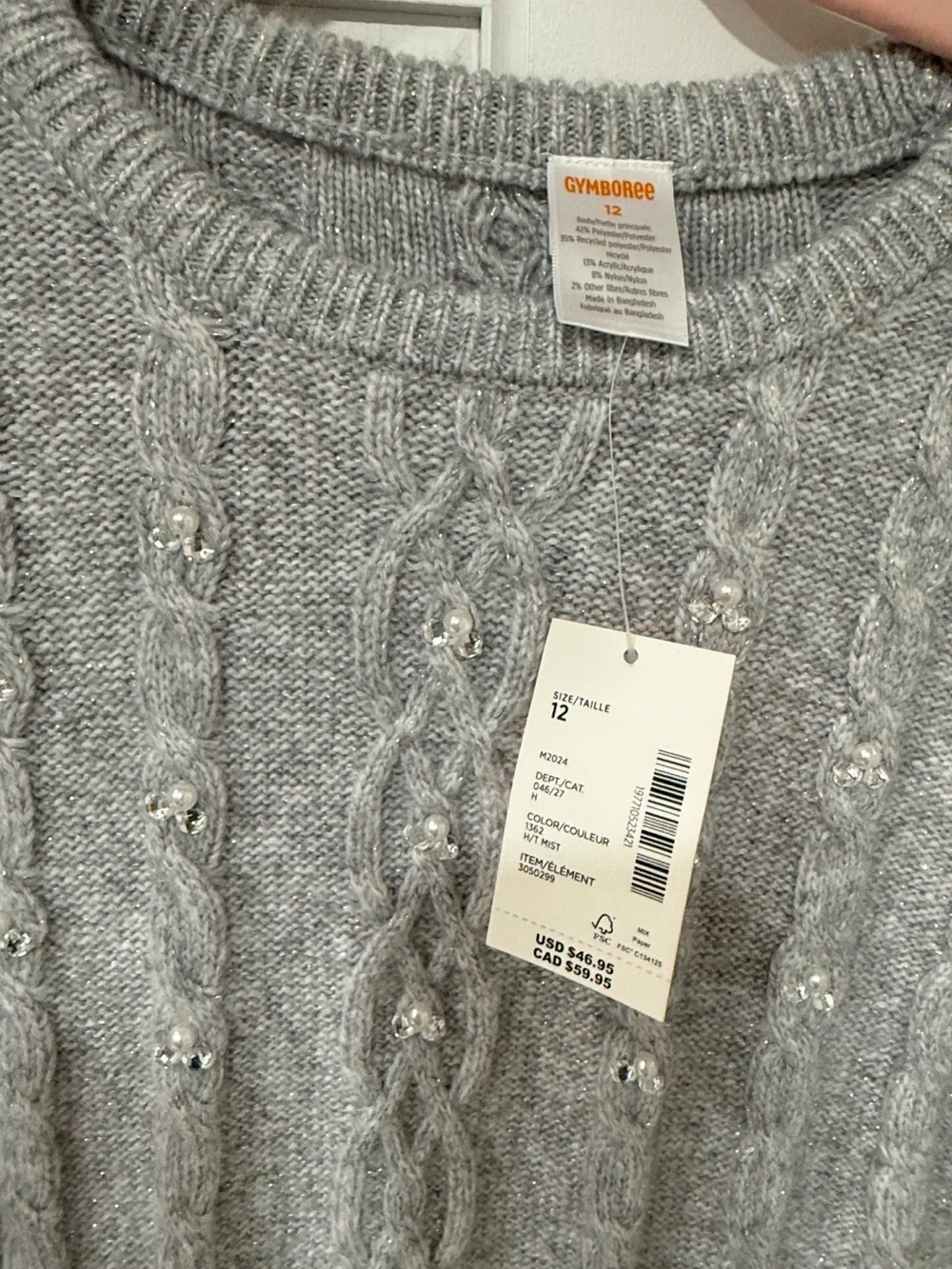Gymboree Gray Cable-Knit Sweater Dress